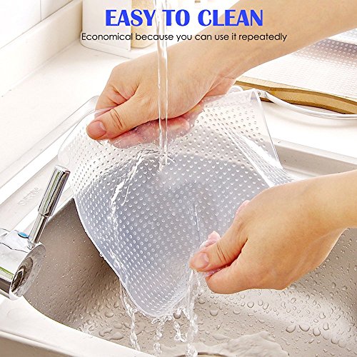 Schüssel Abdeckungen und Lebensmittel Stretch Deckel, IHUIXINHE Set von 6 Silikon Lebensmittel Saver Warps – BPA frei, Spülmaschine, Mikrowelle, Backofen und Gefrierschrank Safe - 5