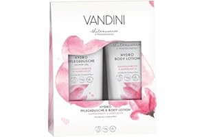 VANDINI Hydro Wellness Geschenkset Frauen - Beauty Set mit Body Lotion & Duschgel - Pflegeset für Damen mit Bodylotion & Pflegedusche für normale bis trockene Haut - Körperpflege Set (2x 200ml)
