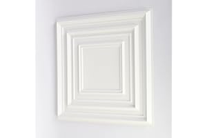 mosegor 3D Wall Panels 12Pcs 3D Tile Brick Wall Sticker 50*50cm Brick Wallpaper Waterproof Moisture-proof, Flame Retardant &Sound insulation PE Foam Panel Wall Decor (for 3 sqm/m² of Wall) Matt White