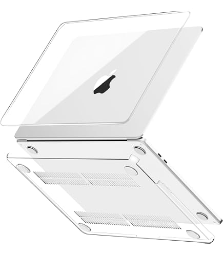 TECOOL Coque Compatible avec Ancien MacBook Air 13 Pouces 2017-2010 (A1466 1369), Coque Rigide en Plastique Fine et Légère avec Protection Clavier (UE AZERTY), Cristal Transparente