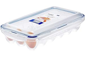 LOCKNLOCK Lock & Lock HPL955 pojemnik na jajka na 18 jajek - przezroczysty/niebieski, 32 x 17,5 x 32 cm