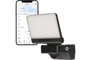 ‎BRENNENSTUHL Brennenstuhl Connect WiFi LED Reflektor WF 2051 P (24W, 2800lm, IP54, różne funkcje świetlne regulowane za pomocą aplikacji, reflektor zewnętrzny do montażu na ścianie z czujnikiem ruchu)