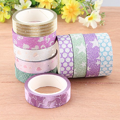 10 Piezas Papel Washi Cinta Adhesiva Pegatina Decor - 1 5cm x 3m  Colour 2 