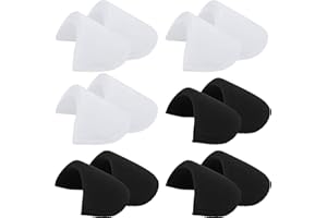 HCYANGZHANG 6 Paar Schulterpolster Damen,weiche Schulterpolster, Schaumstoff-Schulterpolster zum Nähen,Nähzubehör für Jackenhemd, Anzug-Schulterpolster (weiß+ schwarz,10X18X1.5cm)