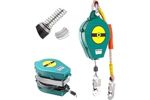 SJASD Línea de Vida Autorretráctil Bloque de Detención de Caída,Dispositivo Retractil Anticaidas Elemento Anti-caída para Escalada Trabaje en Altura Escape Seguro,Carga:150kg,10m