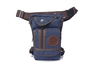 XIEBEN Canvas Drop Leg Bag Hiking Waist Pack for Men Women Travel Outdoor Sports Camping Fishing Tactical Motorcycle Riding Cycling Fishing Thigh Fanny Pouch