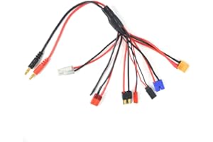 Pardarsey Cable divisor 8 en 1 para cargador de batería RC, cable divisor de pulpo a 4,0 mm para TRX, Tamiya, EC3, JST, Futaba, XT60, T-Dean