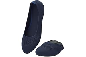 ZZS Damen Ballerinas Slip On Knit Kleid Schuhe Pumps Schuhe Runde Zehe