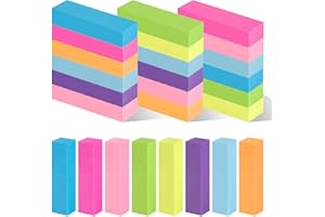 HOPTON 1600 Stück Haftnotizen, Sticky Notes, Klebezettel Klein, Pastell Haftnotizen Klebezettel, Page Marker, Book Tabs, Farbig Notizblöcke Studium Must Haves für Schulsachen, Büro, Hause (8 Farbe)