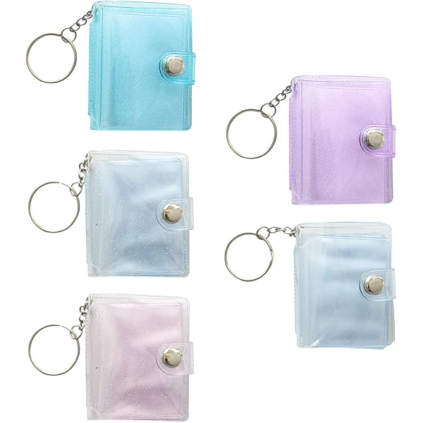 Mini álbum De Fotos Con Llavero - Pack De 6 Unidades, 4.8x6.2 Cm, PVC, Colores Surtidos, Diseño A Presión