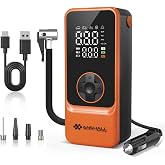 Enshall 6000mAh Şarjlı Mini Led Işıklı Ara&ccedil; &Ccedil;akmaklık Kablolu Bisiklet, Top, Ara&ccedil; Lastik Şişirme Kompres&ouml;r&uuml;