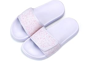 WYSFLY Ciabatte con glitter per ragazze Ciabatte estive moda Sandali con scivolo antiscivolo Scarpe da piscina da spiaggia leggere per interni ed esterni