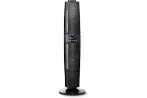 Clean Air Optima CA-406 - Design Ventilateur Colonne - Débit d'air: jusqu'à 520m³/h - Diamètre de braquage (oscillation): environ 90º et 360º - Dentilateur silencieux 25dB(A)… (Black)