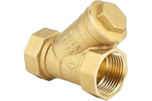 HILITAND 1 "BSPP Y Shaped Messing Sieb Filterventil Innengewinde Anschluss für Wasser Öl Trennung