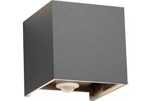 ‎KLIGHTEN Klighten 12W Aussenlampe mit Bewegungsmelder, IP65,4000K Naturweiß Wandleuchte Außen/Innen, Einstellbarer Lichtstrahl außenlampe mit bewegungsmelder für Garten/Flur/Weg,Dunkelgrau