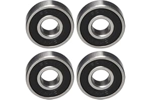 Othmro Rodamiento de bolas 607-2RS de 7 mm x 19 mm x 6 mm, doble sellado de ranura profunda de acero de alto carbono Z1 (paquete de 4)