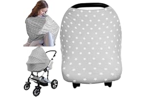 Carseat Canopy Cover - Baby Car Seat Canopy KeaBabies - All-in-1 Nursing Breastfeeding Covers Up - Baby Car Seat Canopies for Boys, Girls - Stroller Covers - Shopping Cart Cover (Starry Charm)