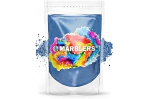 MARBLERS Blue Mica Powder [Shine Blue] 3oz (85g) | Cosmetic Grade | Epoxy Resin Pigment | Dye | Non-Toxic, Vegan, Cruelty-Free | Lip Gloss, Nails, Body Butter | Bath Bomb, Candle & Soap Making