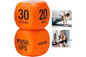 GENERIC Dés de fitness – 1 paire de dés d'exercice de gym, 6 faces, gadgets de fitness portables, accessoires de gym pour squats, sports débutants, hommes, adolescents, voyages, dortoir en plein air