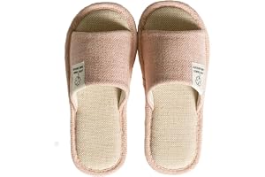 AioTio Mjuka inomhustofflor i linne för män och kvinnor halkfria bekväma skor