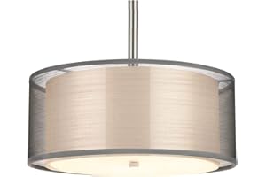 FRIDEKO HOME Lampenschirm E27 Modern Textil Lampenschime Deckenlampe Rund Stoff Lampenschirm Hängelampe für Wohnzimmer Küche Schlafzimmer Esszimmer,Ø30cm Grau