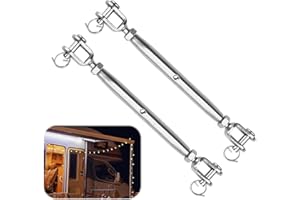 VMINOG tensor cuerda inox 2 uds M6 tensores tensores para toldos, tensores, tensor de cabo, tensor de cable tensor tensor horquilla para veleros, tensores de toldos cuerda tenderos, Plata