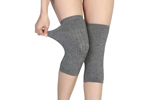 AEKZOX 1 Paio Ginocchiere, Scaldaginocchia in Cashmere, Ginocchiere Termiche per Inverno, Unisex per Uomo e Donna (Grigio)