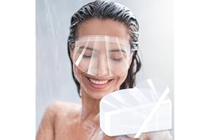 MASAEI 50Pcs Clear Face Visors - Eye Shield After Cataract Surgery, Plastic Transparent Shower Face Eye Protector Shields Visors