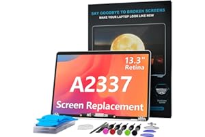 LHM A2337 Screen Replacement For MacBook Air 2020 13.3" M1 (EMC 3598 MGN63 MGN93 MGND3 MGN73 MGNA3 MGNE3) Retina Resolution 2560x1600 Full LCD Display Assembly with Fix Kit (A2337-Space Grey)
