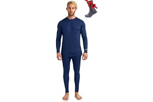 Merino.tech 100% Merino Unterwäsche Herren Set - Leicht, Mittelgewicht, Thermounterwäsche Merinowolle, Langarm Shirt und Hose + Wandersocken aus Merinowolle