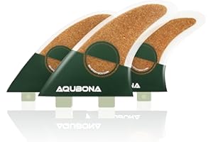 AQUBONA Dual Tab II AM FINS - Pinne per tavola da surf in fibra di vetro per il surf con borsa per pinna, chiave per pinna e multicolori (set piccoli, medi, grandi)