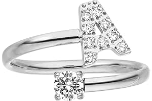 Purelei® Anello con lettere – Anello da donna in acciaio inox durevole – Anelli impermeabili – Anelli regolabili dalla taglia 50 alla 60 – Gioielli alla moda per il tuo look personalizzato