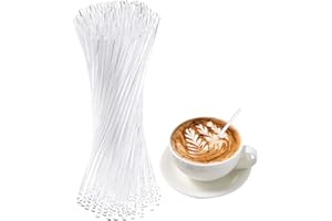 OTKARXUS Agitadores de café, 100 agitadores de cóctel de acrílico transparente, barra mezcladora de bebidas para dulces, piruletas, pasteles, chocolate, cumpleaños, boda, fiesta, 4 pulgadas (10,2 cm)