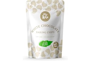 Sugar Free & Vegan Milk Chocolate Chips by Mrs. Keto | Diabetic Friendly Chocolate, Low Carb, No Added Sugar | 250g (200g, White Chocolate Chips (Dairy))