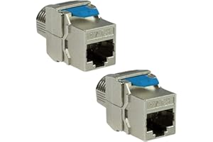 odedo 2 x Keystone CAT 8.1 hembra RJ45 STP red sin herramientas 16,5 mm RJ 45 módulo servidor rack panel de cableado