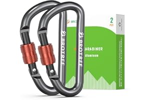 Brotree Mały Karabińczyk z Makrętką Karabińczyk Blokujący - 6cm Aluminiowe Kształt D