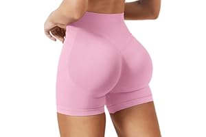 Dresmannst Sport Shorts Damen, Kurze Hose Butt Lifting, Seamless Scrunch Shorts Radlerhose