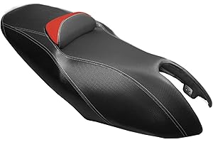 POLIPARTS Coprisella Colore Nero con Cuscinetto Rosso per Yamaha T-MAX TMAX 500 Anno 2001 2002 2003 2004 2005 2006 2007 (Rosso)