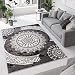 Produktbild Tapiso Dream Teppich Wohnzimmer Modern Creme Grau Schwarz Meliert Kurzflor Kreise Griechisch Rosette Design Schlafzimmer Küche ÖKOTEX 140 x 200 cm