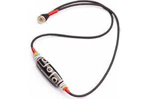 ESBANT Dzi Beads Tibetischer Schwarzer Achat Anhänger Halskette 7A Neun Augen Dzi Perlenkette Feng Shui Amulett Halskette Mala Perlen Buddhistische Meditation Viel Glück Langkettige Halskette for Frauen Männ