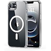 PSR Aksesuar Apple iPhone 16E/17E uyumlu Kılıf - Magsafe Şarj &Ouml;zellikli | Şeffaf Sert PC Embos Kapak | G&uuml;&ccedil;l&uuml; Manyetik Telefon