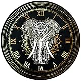 40 cm Wanduhr – Elefant Mandala – Glaub an dich´