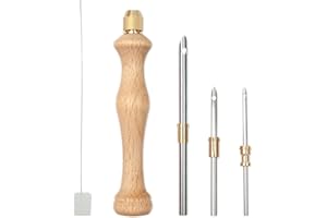 GENIKEER Kit D'aiguilles À Poinçonner, Aiguille À Poinçonner À Broder, Ajustables Punch Needle Kit, Stylo À Aiguilles Broderie Avec Manche En Bois, Broderie D'aiguille De Poinçon Kit Pour Coudre