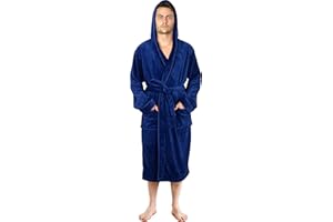 NY Threads Accappatoio Uomo Con Cappuccio, Morbido Pile, Vestaglia Uomo M, L, XL, XXL Taglia