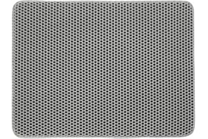 PEIHUODAN Tapis pour Litière De Chat Chat, Double Couche en Nid d'abeille, Matériau Imperméable à L'urine Et l'eau, Contrôle La Dispersion, Moins Déchets, Lavable - Facile Nettoyer (30X30CM,Grey)