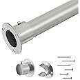 Silver Wardrobe Rail and Fittings,28mm Telescopic Clothes Rail,74-190cm Extendable Poles For Hanging Clothes