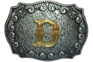 COOLLA Belt Buckle for Men- Initial Letters ABCDEFG to Z Western Rodeo Texas Cowboy Large Belt Buckles