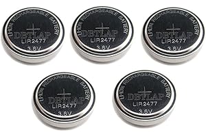 DBTLAP 5 PCS 3.6V LIR2477 Rechargeable Coin Button Cell Batterie Can Replace CR2477