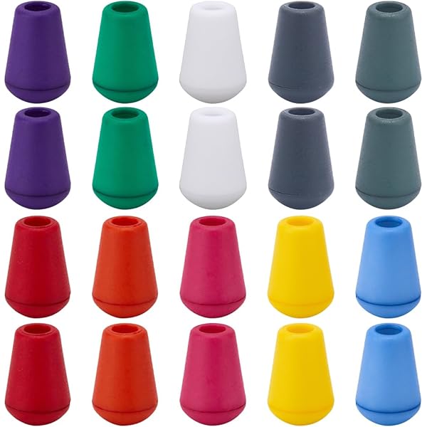 Dtoterul Kleurrijke koordstoppers, 100 stuks, koordklemmen, 4 mm, veersnoersluiten, koordklemmen, dubbele gaten, ronde veters, stopper, koordstopper, 2 gaten, koordstopper voor trekkoord, rugzak