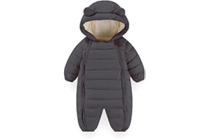 JiAmy kombinezon śnieżny dla chłopców dla chłopców zimowy kombinezon z kapturem dla dziewczynek niemowlę odzież śnieżna grube stroje 0-30 miesięcy